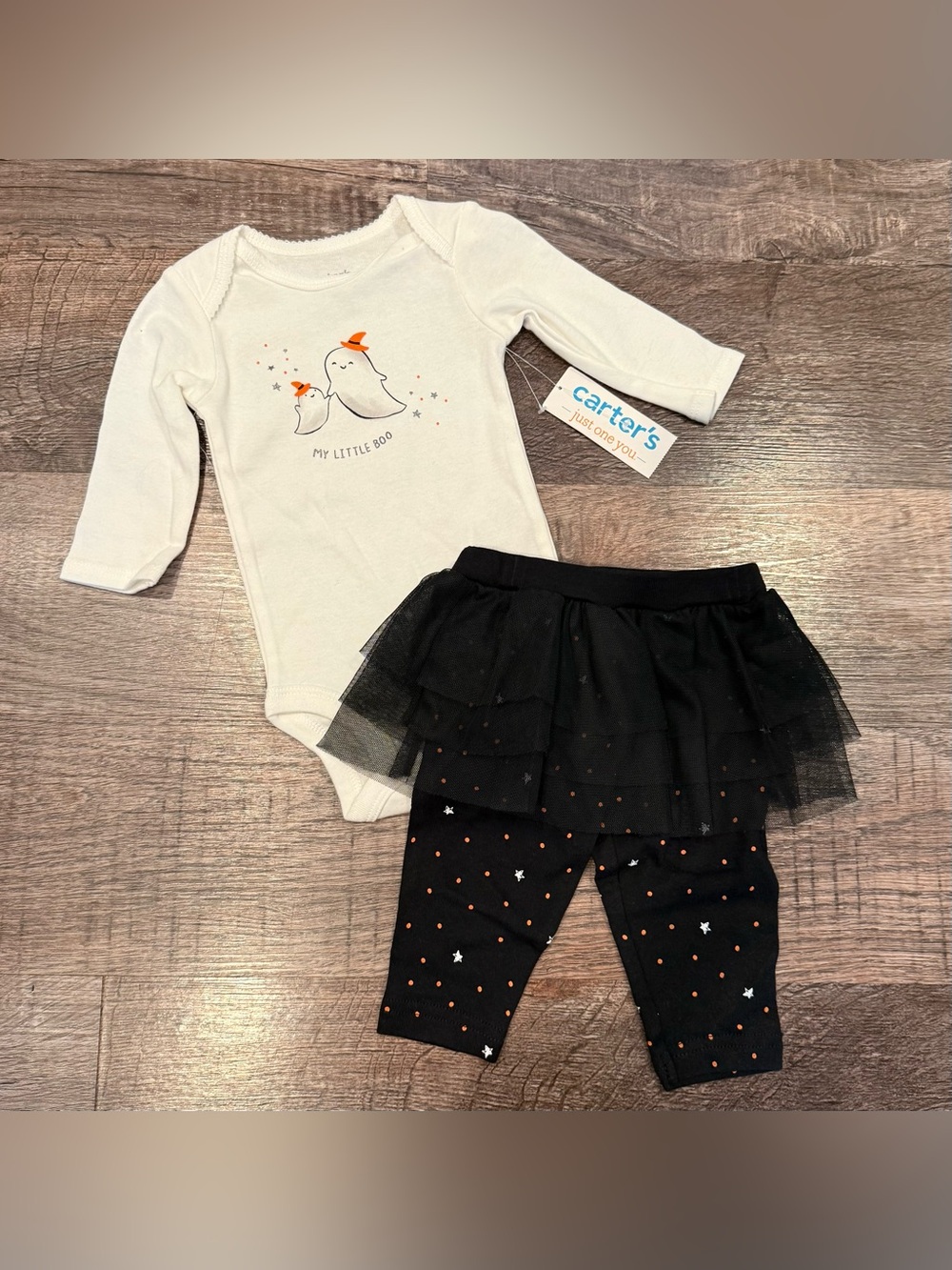 NWT Carters Baby Girl Halloween Outfit “My Little Boo” Ghost Tulle 3 Months